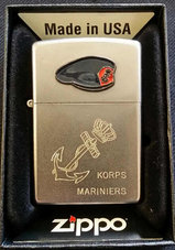 Zippo-Marns-baret-logo-graveer-anker